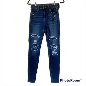 American Eagle Distressed Next Level Stretch High Rise Jeggings